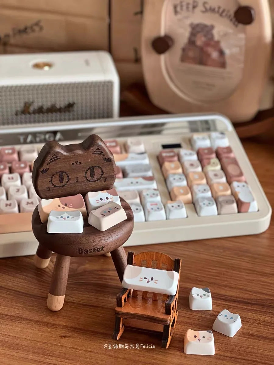 142 Keys Customized Gift Cute Cat keycaps New MAO Keycaps Square Thermal Sublimation Mechanical Keyboard 2.25 U 2.75U for Alice