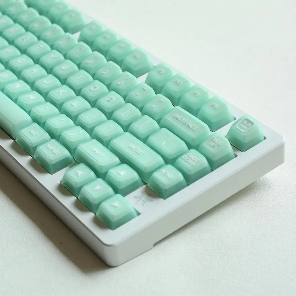 142 Keys SA Profile Keycaps Custom Marble Themed Double Shot PBT White Translucent Keyboards Keycap for MX Switch Game Keyboard