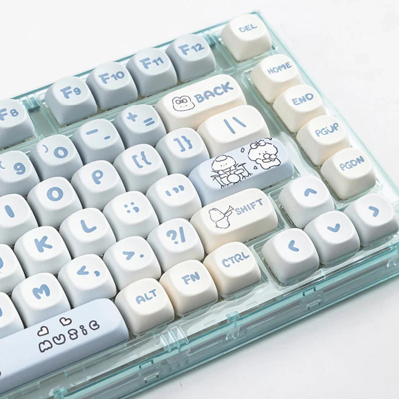 139 Keys MOA Profile Puppy Band Sugar Rabbit Theme Keycaps PBT Thermal Sublimation Customized Key Caps for Mechanical Keyboard