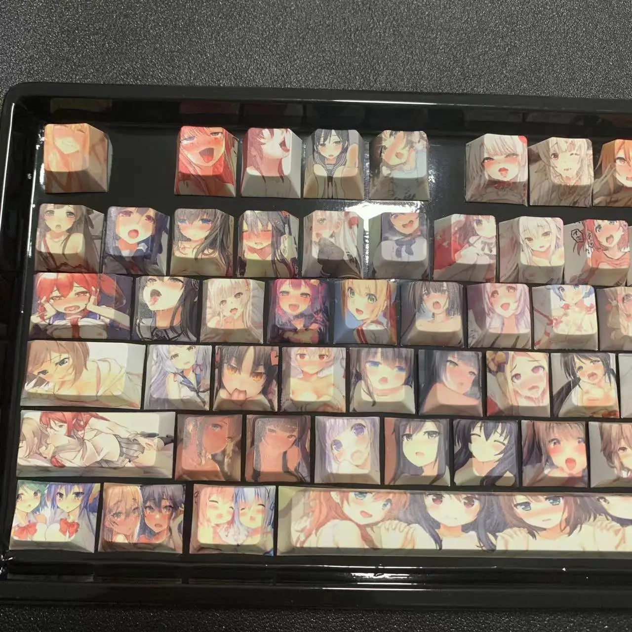 PBT Mechanical Keyboard Keycap  Anime Cute 124 keys Dye Sublimation Chreey Profile Japanese Anime Keycap For Cherry MX Switch