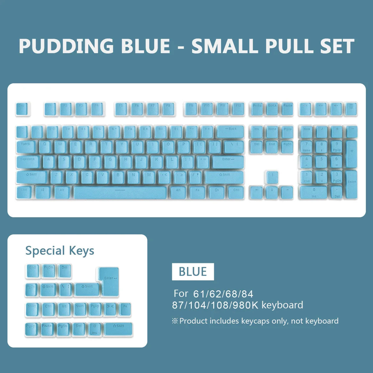 129 Keys Mechanical Keyboard PBT Pudding Keycaps Two-color Injection Molding OEM Character Translucent Keycap for All Keyboards