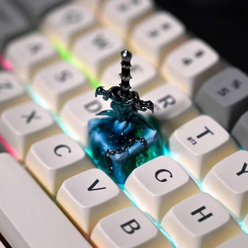 World of Warcraft Frostmourne Key Cap 3D Resin Keyboard Caps Custom MX Switch Handmade Anime Key Caps Mechanical Keyboard Gift