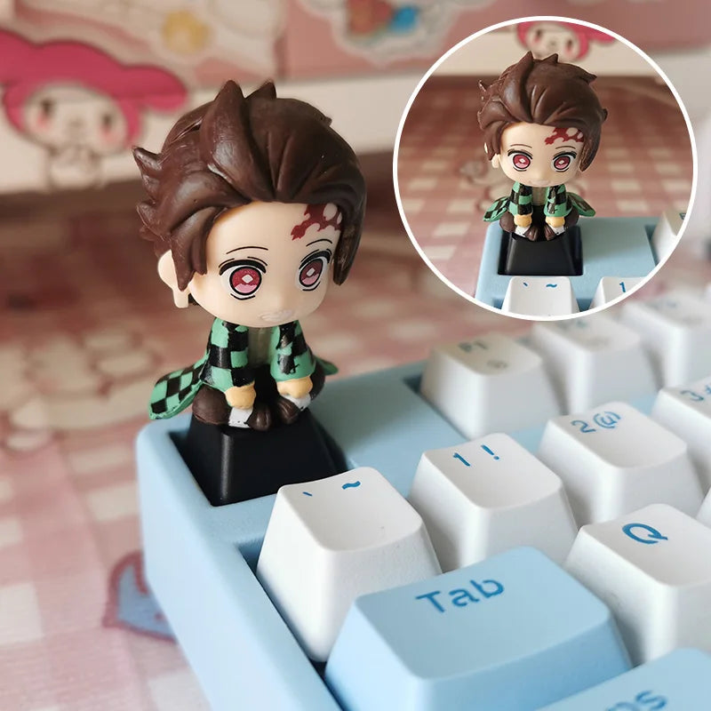 1pcs Demon Slayer Personalized Keycaps Mechanical Keyboard Resin Transparent Single Anime Key Cap Cute Mi Douzi Charcoal Jiro