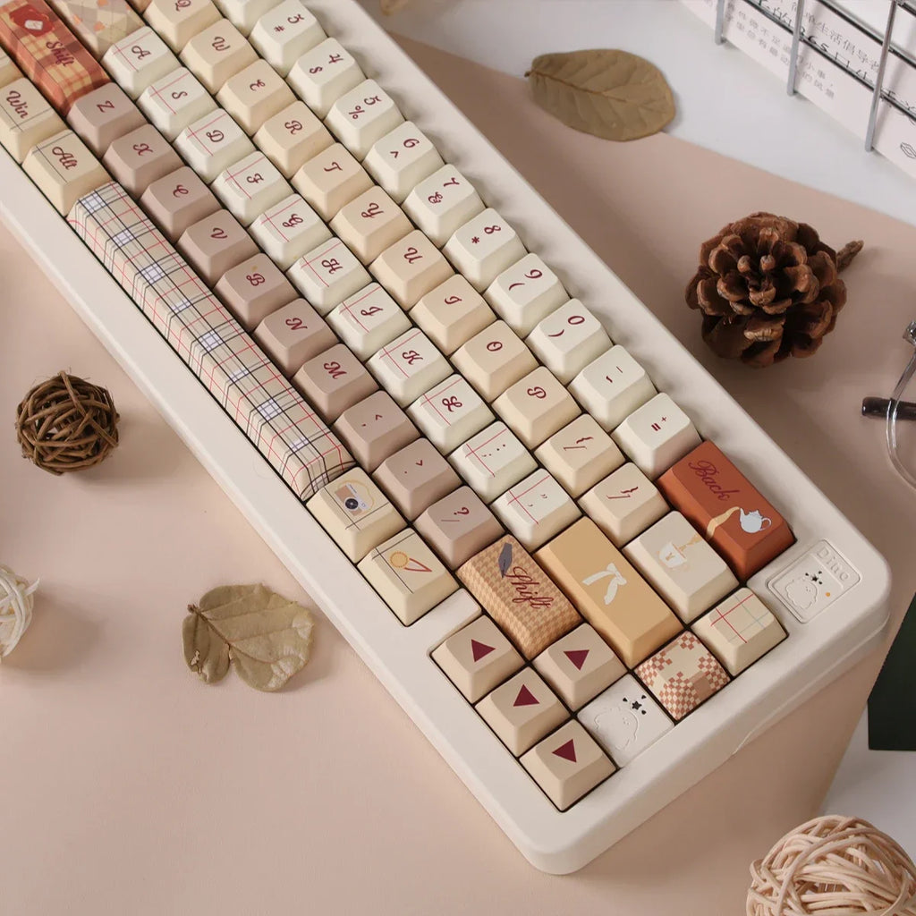 Autumn Colors of England Theme Keycaps Set PBT Keyboard Caps Custom 152 Keys Cherry Profile  Keycaps for Mechanical Keyboard