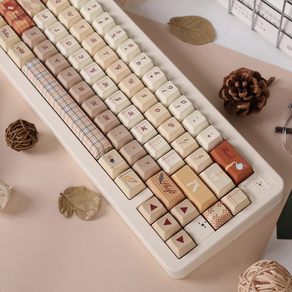 Autumn Colors of England Theme Keycaps Set PBT Keyboard Caps Custom 152 Keys Cherry Profile  Keycaps for Mechanical Keyboard