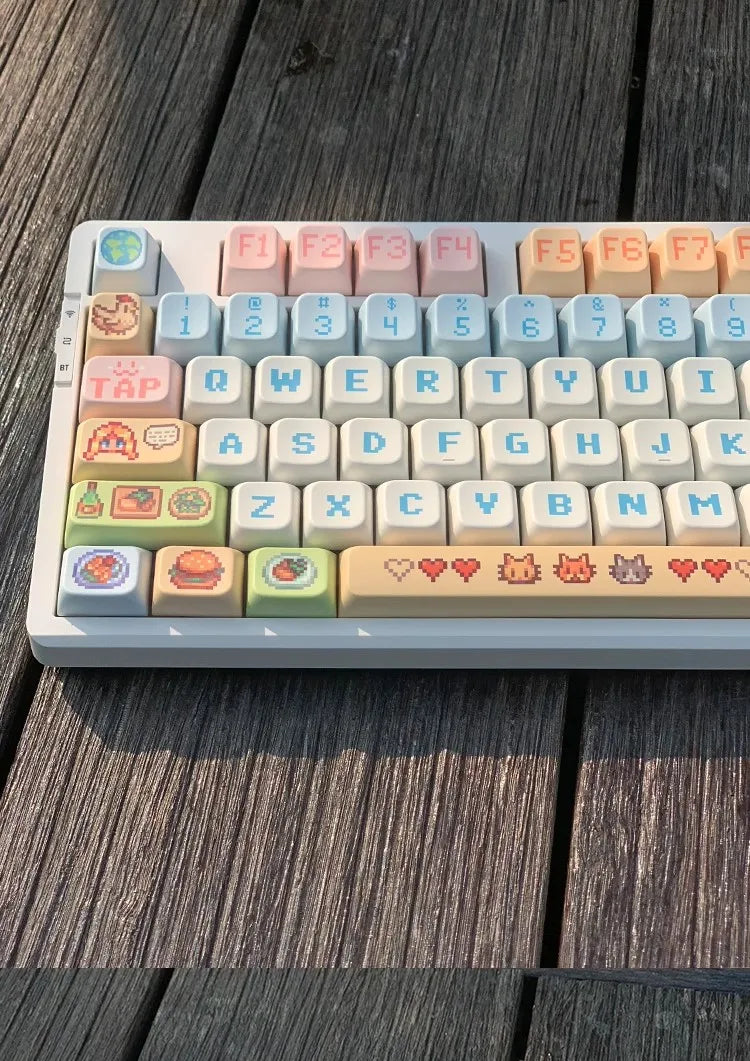 Stardew Valley Theme Keycaps Set PBT Sublimation Cherry Profile Keycaps for Mechanical Keyboard Pixel Valley Custom Key Caps