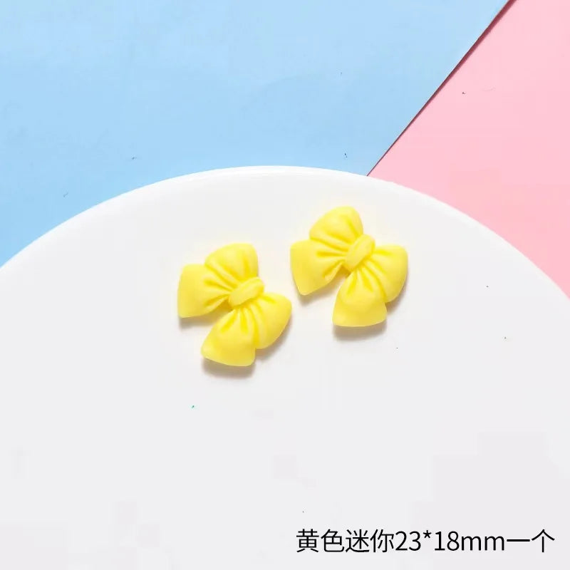 10pcs Colored Ribbon Resin Bow Nail Charm Parts 3D Nail Art Decoration Accessories Supplies for  DIY Manicure Design
