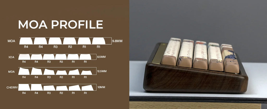 XVX MOA Keycaps Brown Japanese Painting Keycaps Dye-sub PBT Custom Keyboard Keycaps 75 Percent 140 Keys Illustration Key Cap