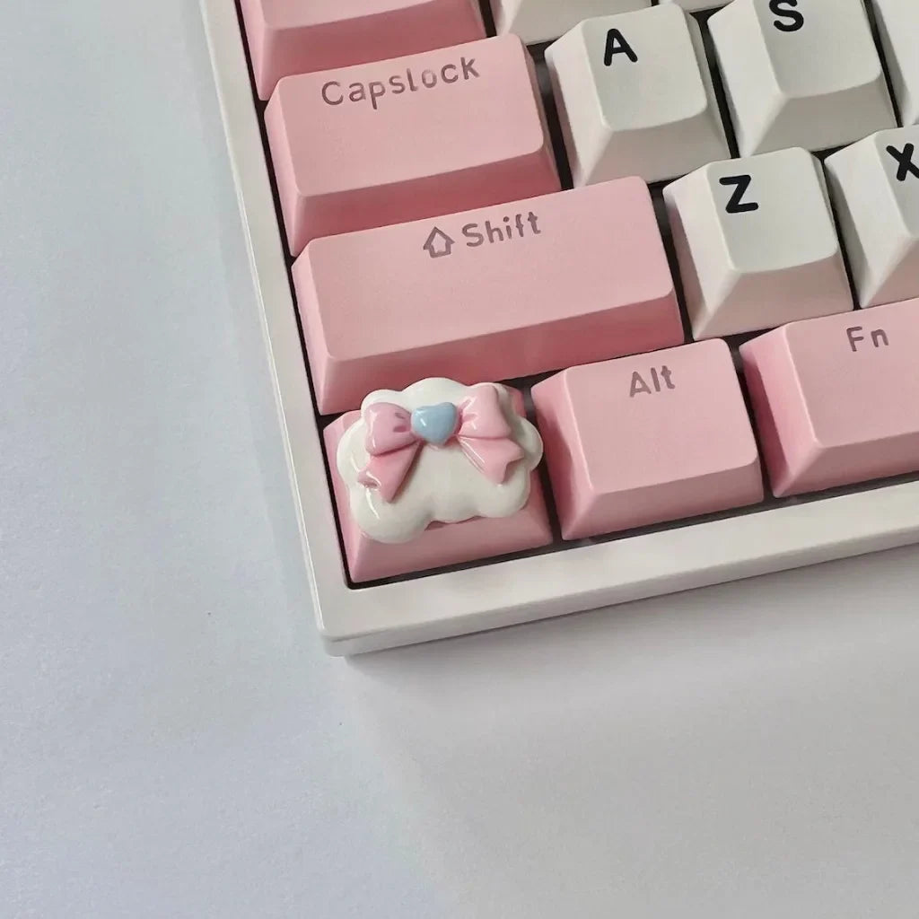 1.25U 1.5U Ctrl / Tab Personalized Keycaps Cloud Bow Cross Axis Mechanical Keyboard Keycaps Cute OEM Supplementary Keycaps
