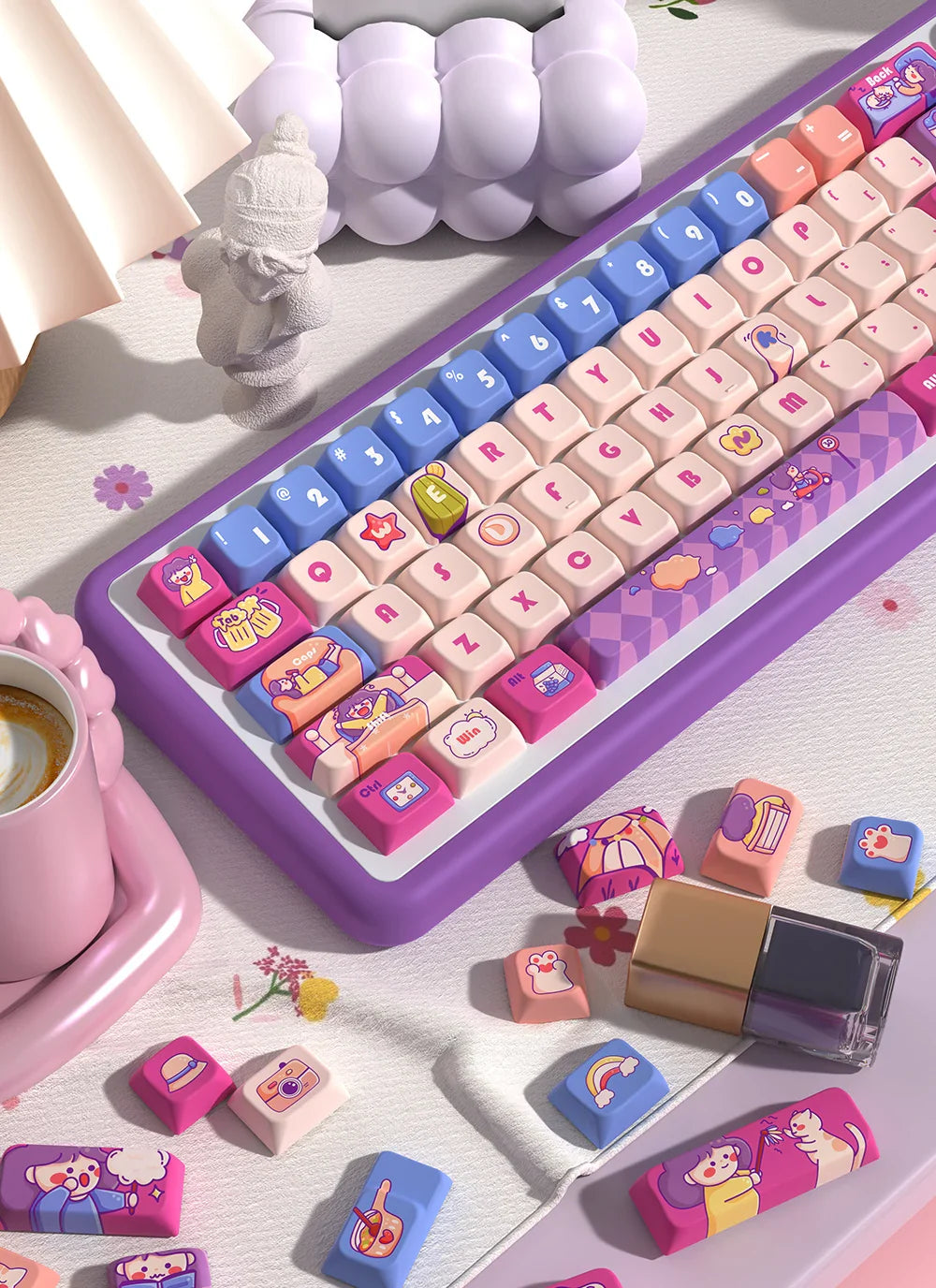 Weekends Theme Keycaps 122/138/158 Keys Mda Profile Pbt Thermal Sublimation Mechanical Keyboard Customized Anime Game Keycaps