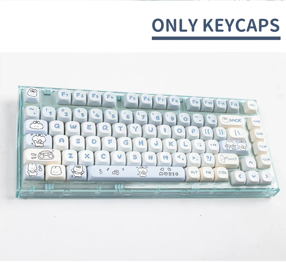 139 Keys MOA Profile Puppy Band Sugar Rabbit Theme Keycaps PBT Thermal Sublimation Customized Key Caps for Mechanical Keyboard