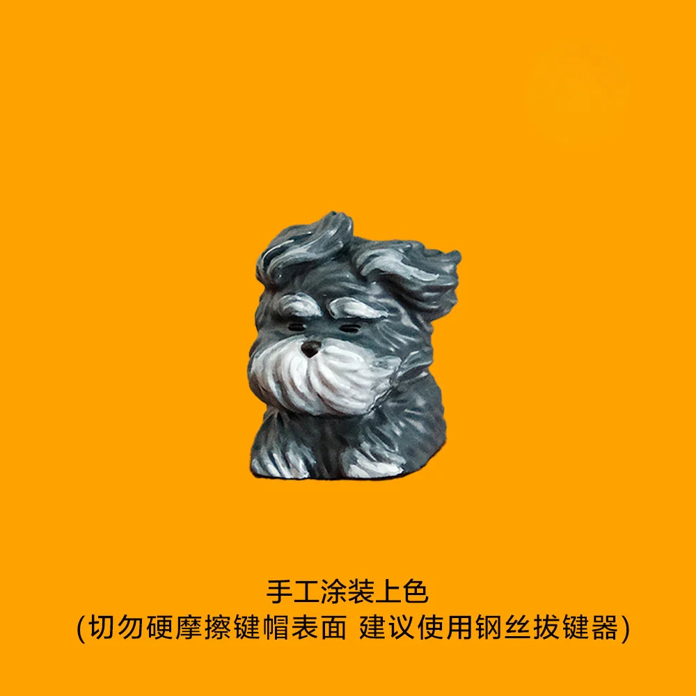 Stray Puppy Keycap Cute Custom Wind Blows Little Dog Point ABS 1U Key Cap MX Switch Handmade Artisan 3D Printing Lovely Keycaps