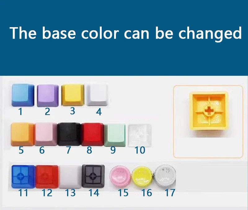 Personalized Translucent Bow Keycap Creative Mechanical Keyboard With Pink And Blue Keycap Accessories Added