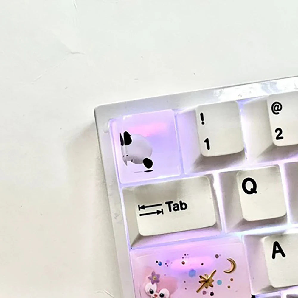 1Pcs Cute Panda Pattern Keycap Resin Handmade Decoration Personality Esc R4 OEM Cute key cap mold Keycap for Mechanical Keyboard