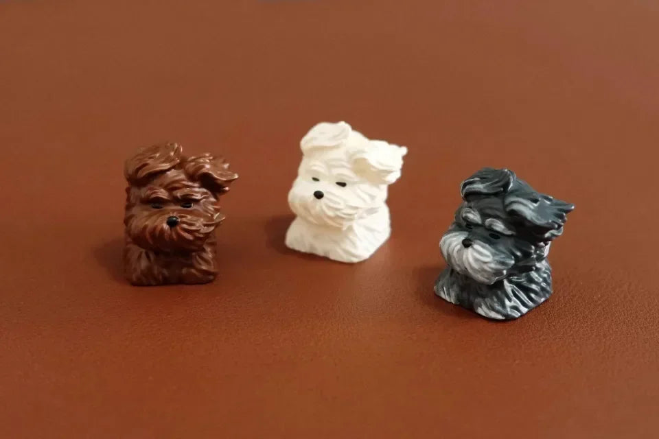 Scrawled Dog Keycaps Wind Blows Puppy Cute Resin Keycap Custom 1U Cherry Profile Keycaps for Mechanical Keyboard Key Caps Gifts