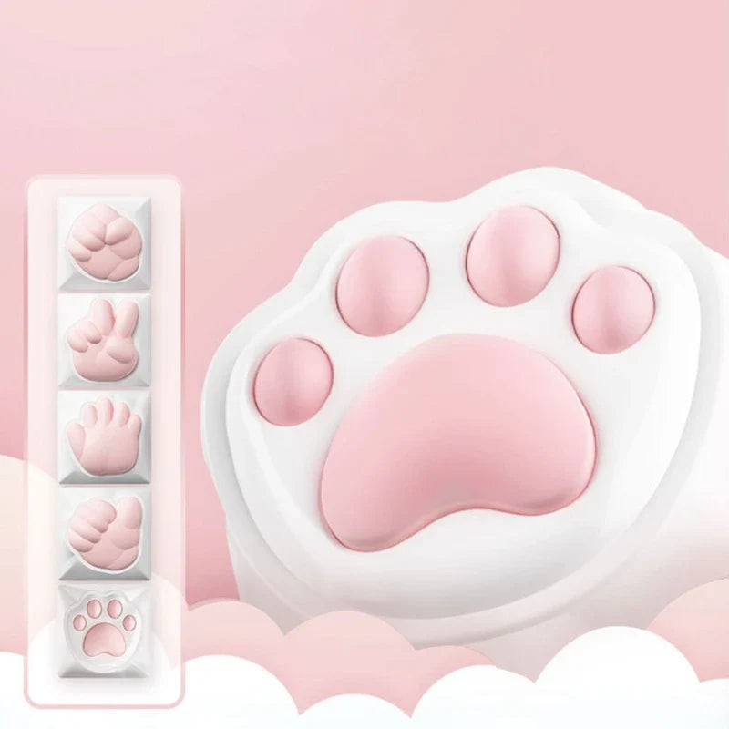 4pcs Cute and Style Cat Claw Keycaps 3D Keycaps OEM Profile Keys Caps for Mechanical Keyboards Keyboards Accessories