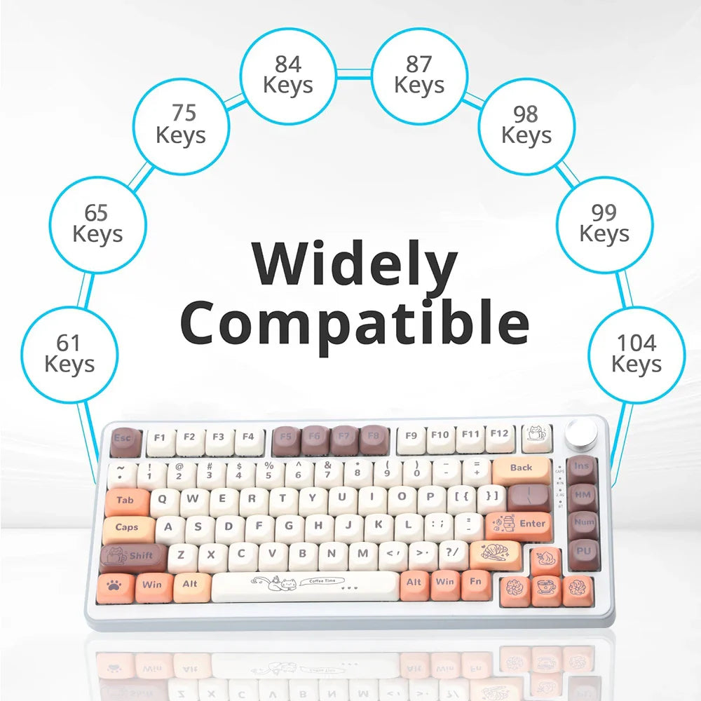 NEW134 keys Cute Keycaps PBT Keycaps MOA Keycaps Custom Keyboard Keycaps for Cherry Gateron MX Switches Mechanical Keyboards