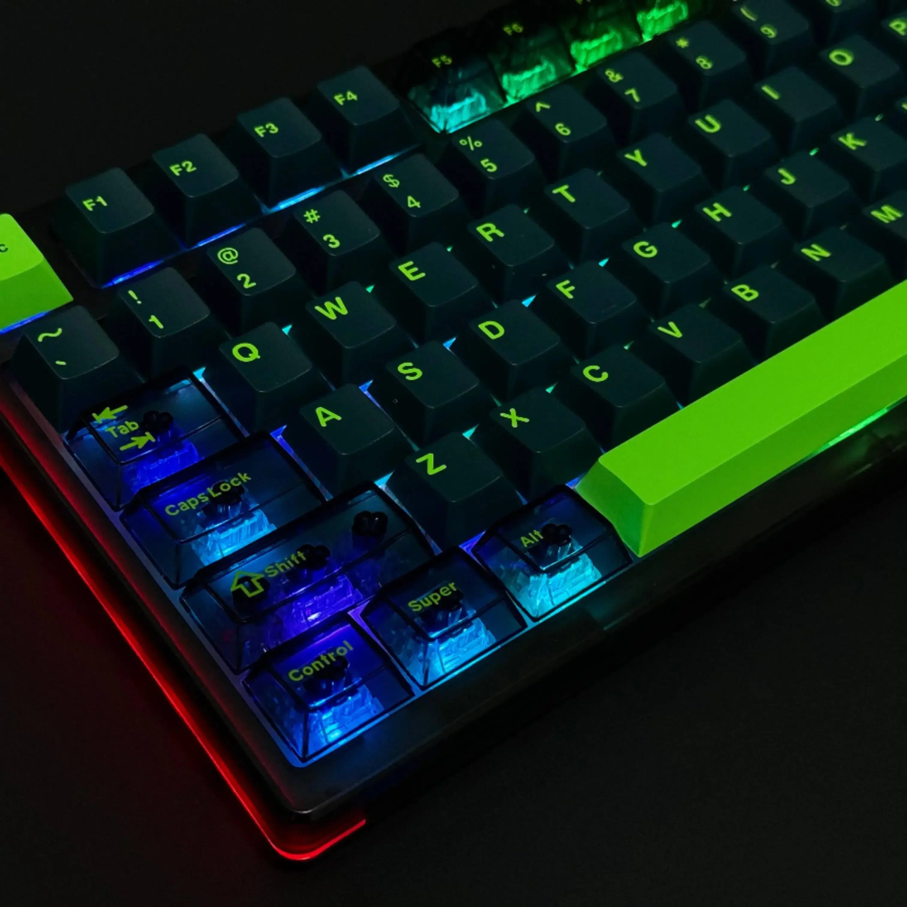 Cherry Profile 222 Keys ABS Keycaps Transparent PC Keycaps Double Shot Keycaps for Gateron MX Switches Mechanical Keyboard