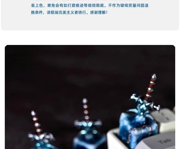 World of Warcraft Frostmourne Key Cap 3D Resin Keyboard Caps Custom MX Switch Handmade Anime Key Caps Mechanical Keyboard Gift