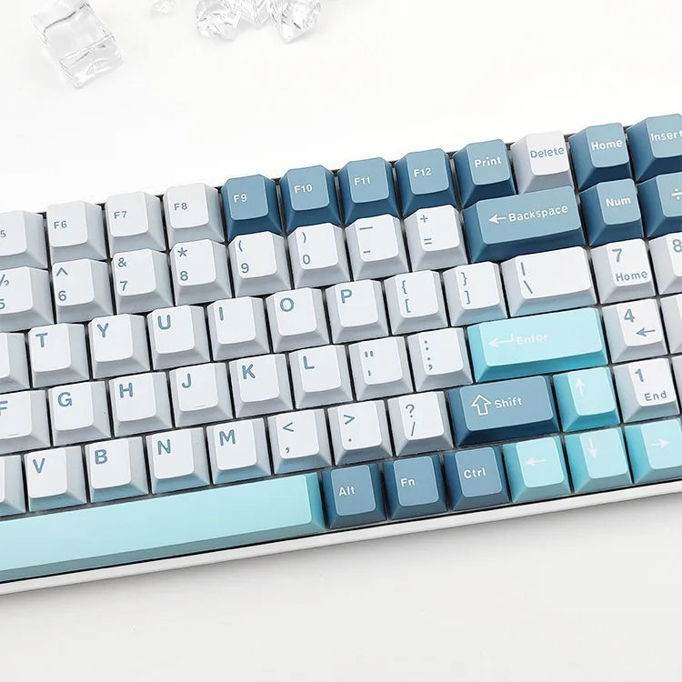 PBT Double Shot Keycaps 124 Keys Set GMK Key Caps ISO Layout For Mechanical Gaming Keyboard MX Blue Switch Wooting 75