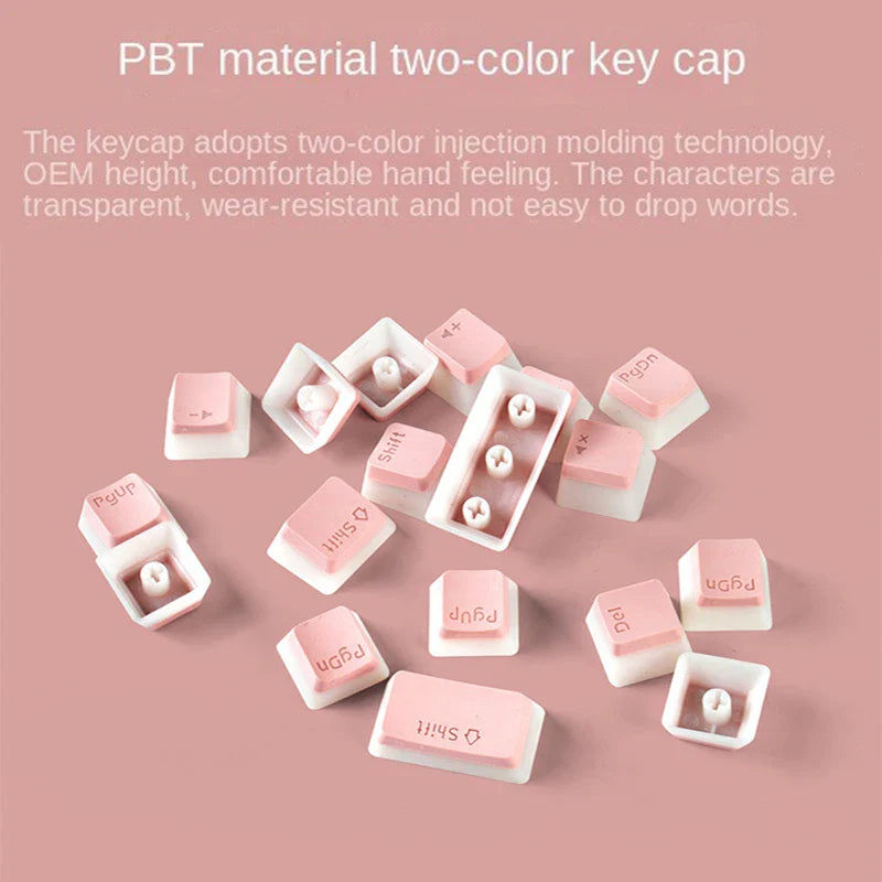 129 Keys Mechanical Keyboard PBT Pudding Keycaps Two-color Injection Molding OEM Character Translucent Keycap for All Keyboards