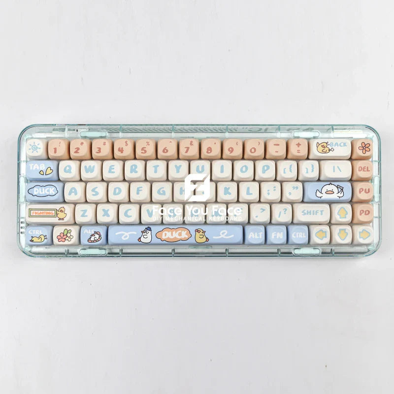 139 Keys/set Boring Duck Key Cap PBT MOA Profile Double Shot Keycap Thermal Sublimation Mechanical Keyboard for Customization