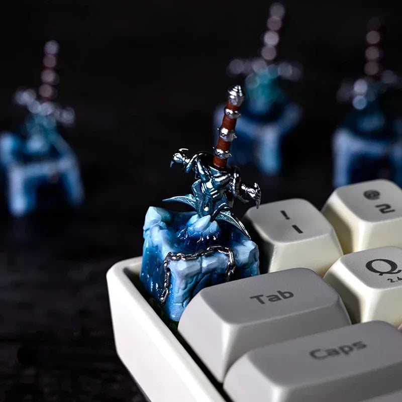 World of Warcraft Frostmourne Anime Keycaps Lich King Translucent Key Caps Mechanical Keyboard Caps Korean Keycap PC Gamer Gifts