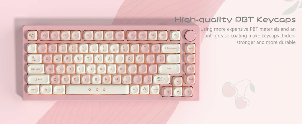 143 Keys Pink Cherry MOA Profile PBT Keycaps Customs Dye Sub Key caps for 61/87/104 Cherry MX Switch Gaming Mechanical Keyboard