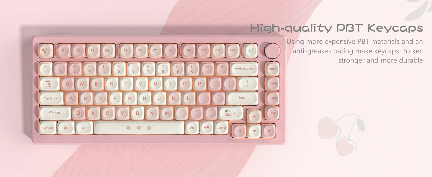 143 Keys Pink Cherry MOA Profile PBT Keycaps Customs Dye Sub Key caps for 61/87/104 Cherry MX Switch Gaming Mechanical Keyboard