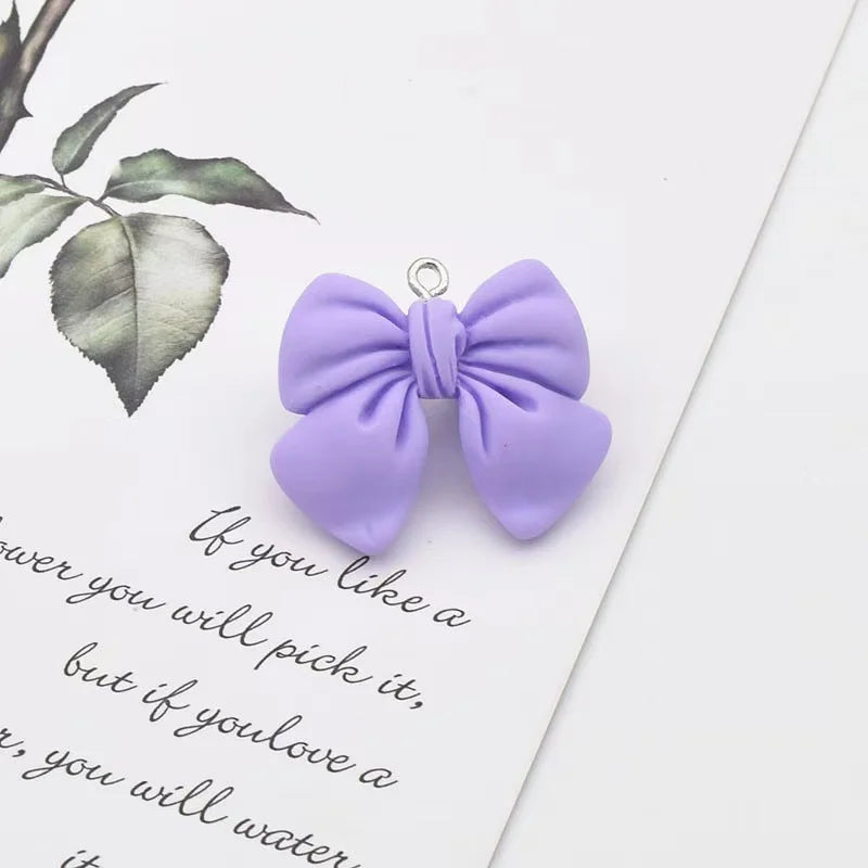 20*15MM Cute 3D Bow-knot Resin Charms DIY Craft Decoration Jewelry  Finding  For  Making Earring Accessory Handmade