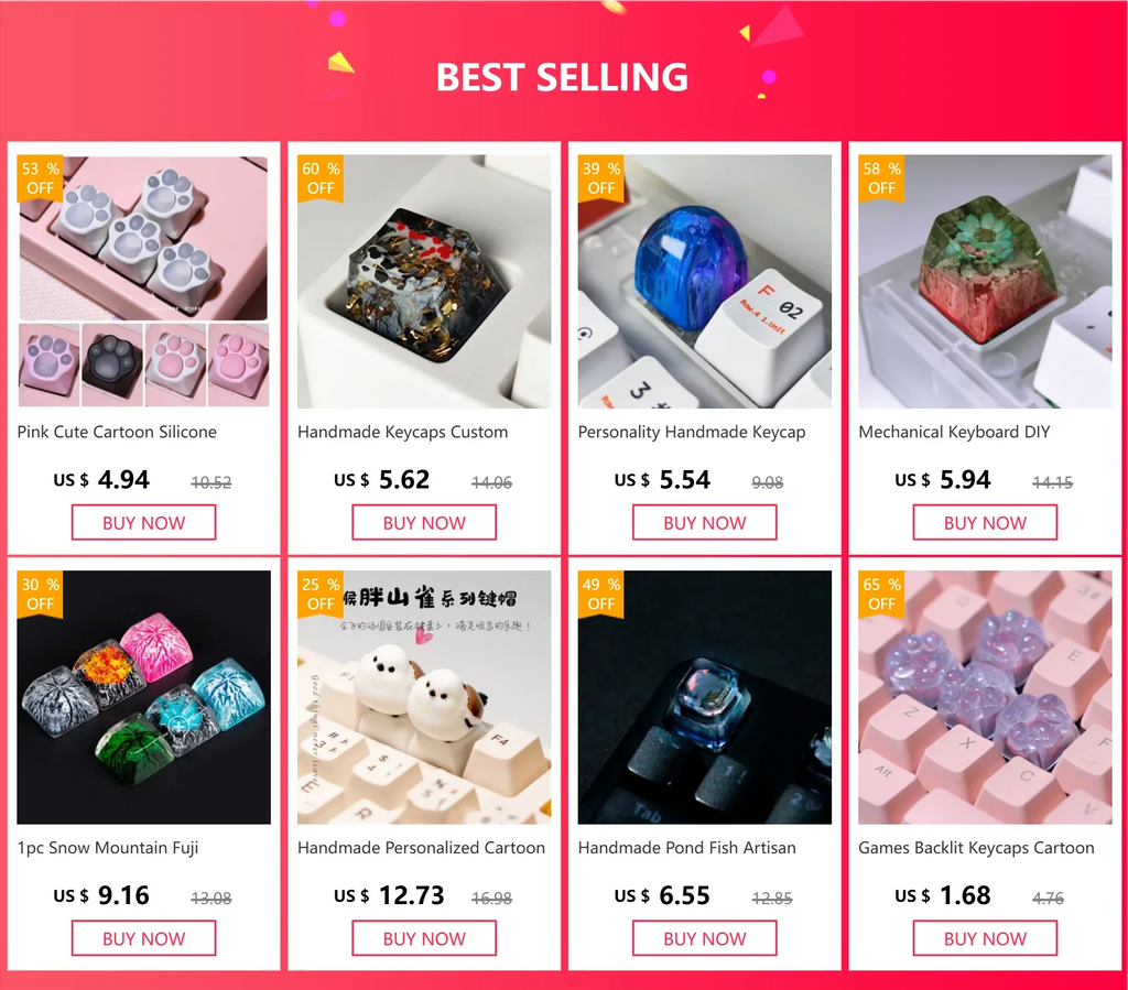 1pc Cartoon Personality Tail Gaming Keycap Elves Keycaps festival gift For Cherry MX Mechanical Keyboard Key Cap