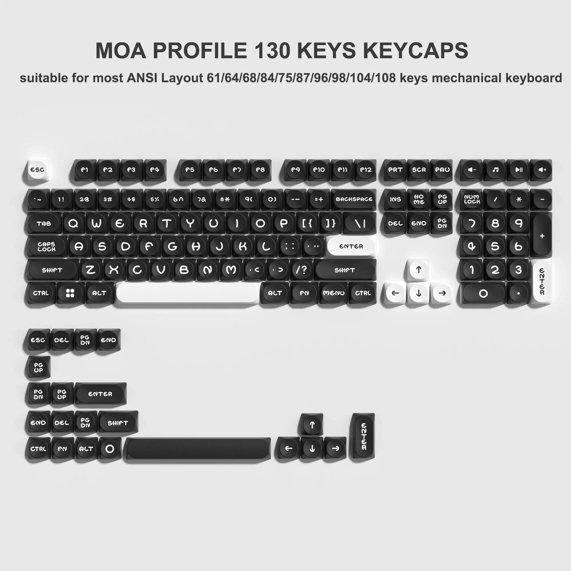 143 Keys Pink Cherry MOA Profile PBT Keycaps Customs Dye Sub Key caps for 61/87/104 Cherry MX Switch Gaming Mechanical Keyboard