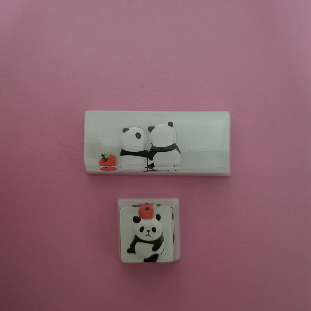 1Pcs Cute Panda Pattern Keycap Resin Handmade Decoration Personality Esc R4 OEM Cute key cap mold Keycap for Mechanical Keyboard