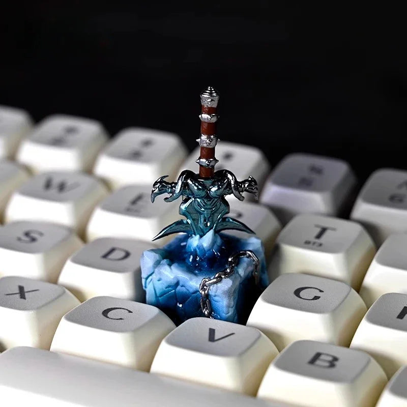 World of Warcraft Frostmourne Key Cap 3D Resin Keyboard Caps Custom MX Switch Handmade Anime Key Caps Mechanical Keyboard Gift