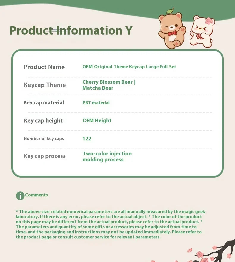 AKKO cute bear head theme keycaps PBT material two-color injection molding school office mechanical keyboard keycaps