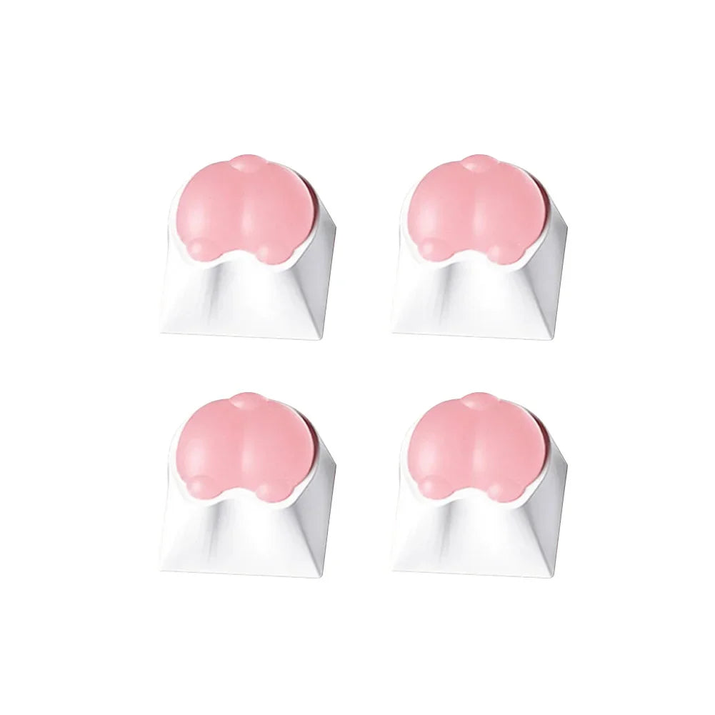 4PCS Cute Cartoon Silicone Cat Paw Keycap DIY Handmade Personalized Mechanical Keyboard Dedicated PBT Keycap