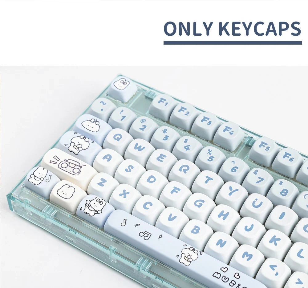 139 Keys MOA Profile Puppy Band Sugar Rabbit Theme Keycaps PBT Thermal Sublimation Customized Key Caps for Mechanical Keyboard