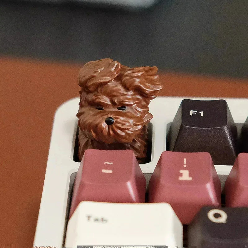 Scrawled Dog Keycaps Wind Blows Puppy Cute Resin Keycap Custom 1U Cherry Profile Keycaps for Mechanical Keyboard Key Caps Gifts