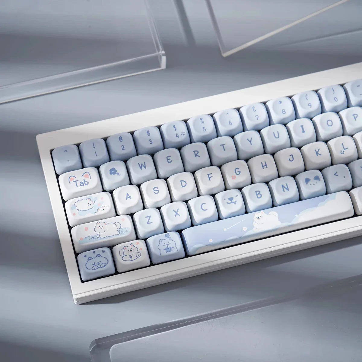 95 Keys/Set Key Caps Cartoon Puppy Cat Kitty MOA Profile PBT for DIY Custom Mechanical Gaming Keyboard Keycap Dye Sublimation