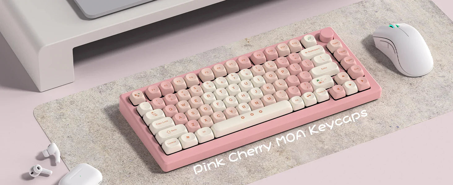 143 Keys Pink Cherry MOA Profile PBT Keycaps Customs Dye Sub Key caps for 61/87/104 Cherry MX Switch Gaming Mechanical Keyboard
