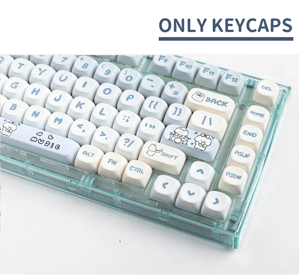 139 Keys MOA Profile Puppy Band Sugar Rabbit Theme Keycaps PBT Thermal Sublimation Customized Key Caps for Mechanical Keyboard