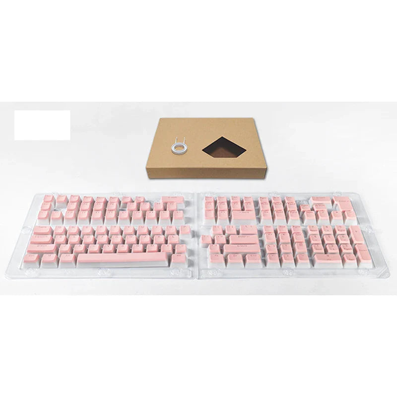 129 Keys Mechanical Keyboard PBT Pudding Keycaps Two-color Injection Molding OEM Character Translucent Keycap for All Keyboards