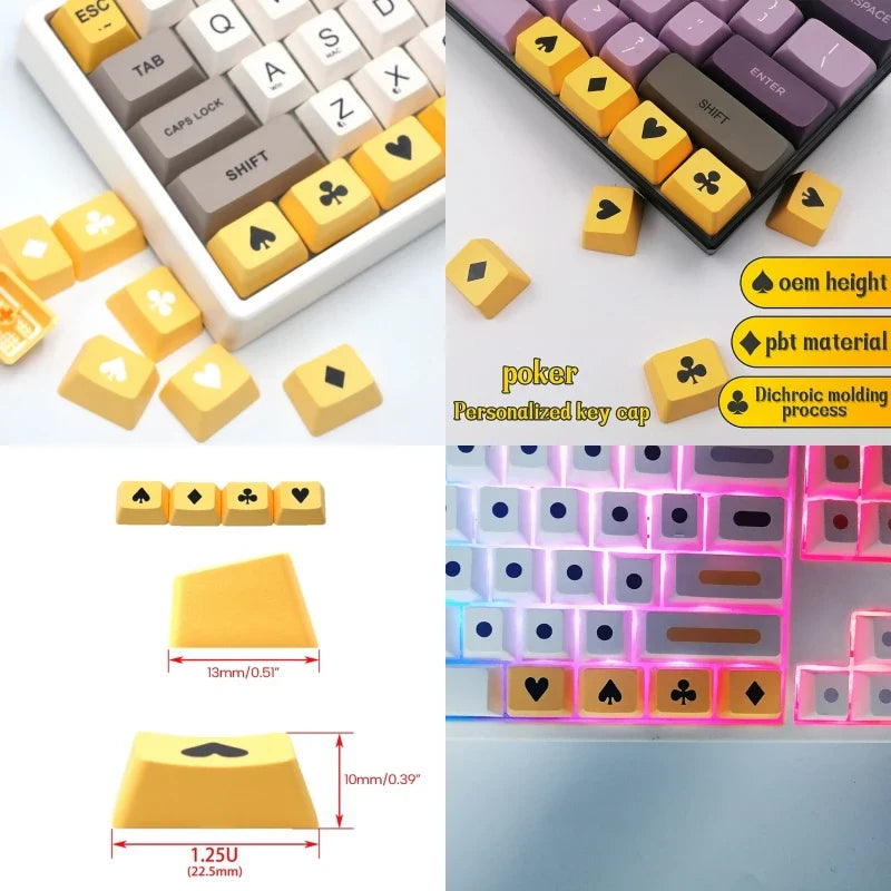1PC PBT Custom Cartoon Anime for Cat Keycap Bottom Backlit Keycaps OEM Profile for DIY Mechanical Keyboard Children's Gi