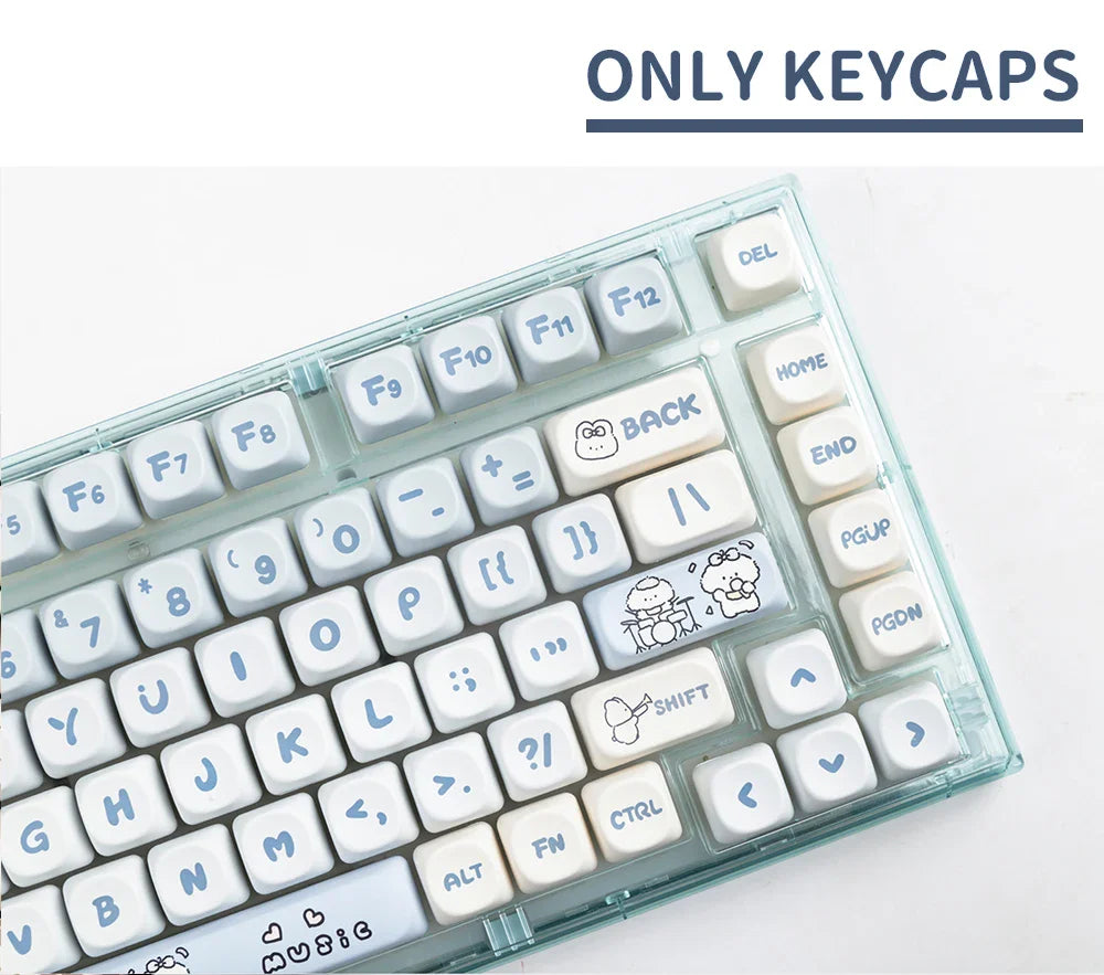 139 Keys MOA Profile Puppy Band Sugar Rabbit Theme Keycaps PBT Thermal Sublimation Customized Key Caps for Mechanical Keyboard