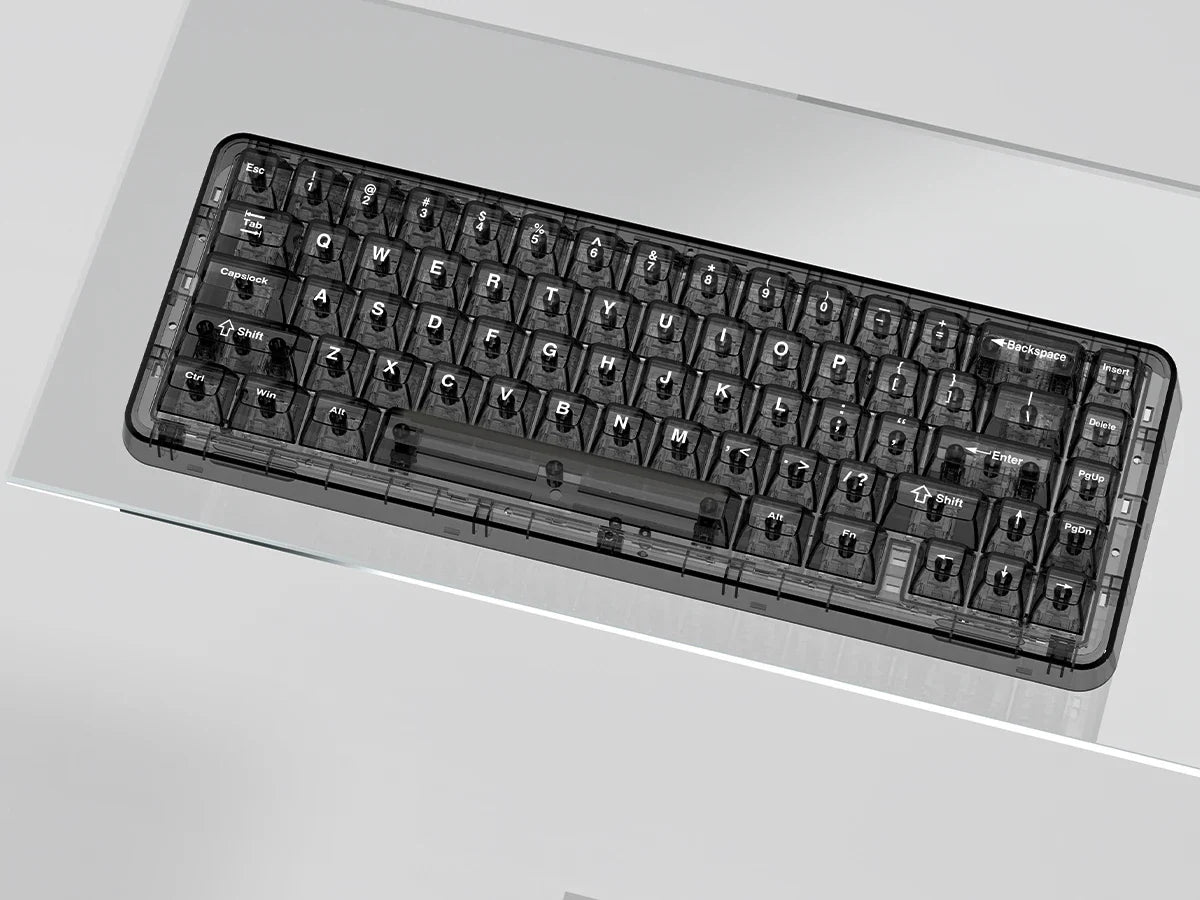 115 Keys Crystal Ceramic PC Keycap RGB Shine Through Key cap MDA Profile Black Transparent Clear Keycap for MX Switches Keyboard