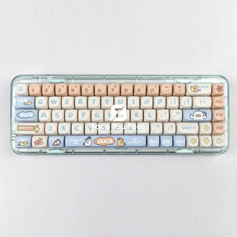 139 Keys/set Boring Duck Key Cap PBT MOA Profile Double Shot Keycap Thermal Sublimation Mechanical Keyboard for Customization
