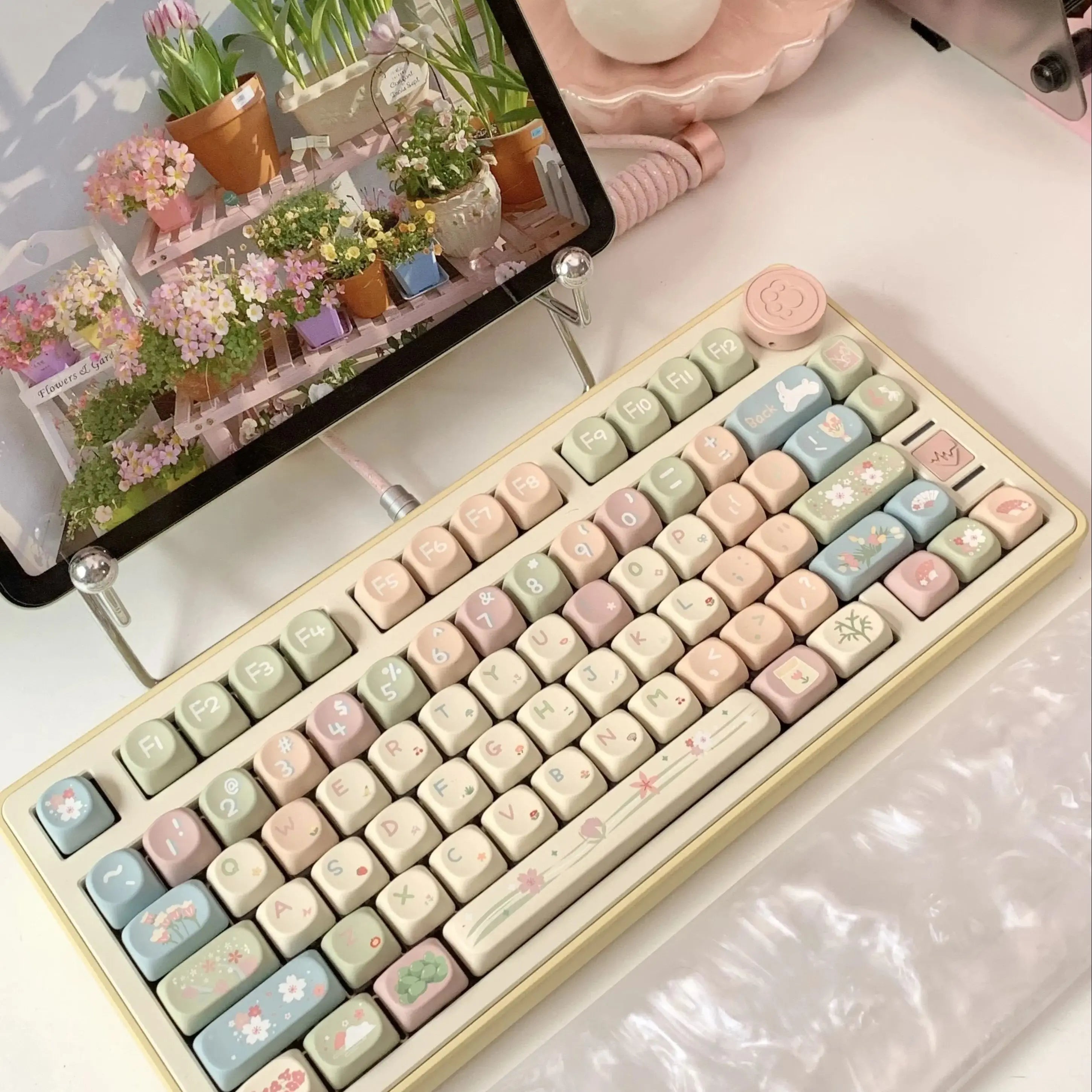MOA Keycaps Cute Alice Keycaps Cute Keycaps 141 Keys PBT Sublimation Mechanical Keyboard Cap 2.25 U 2.75U