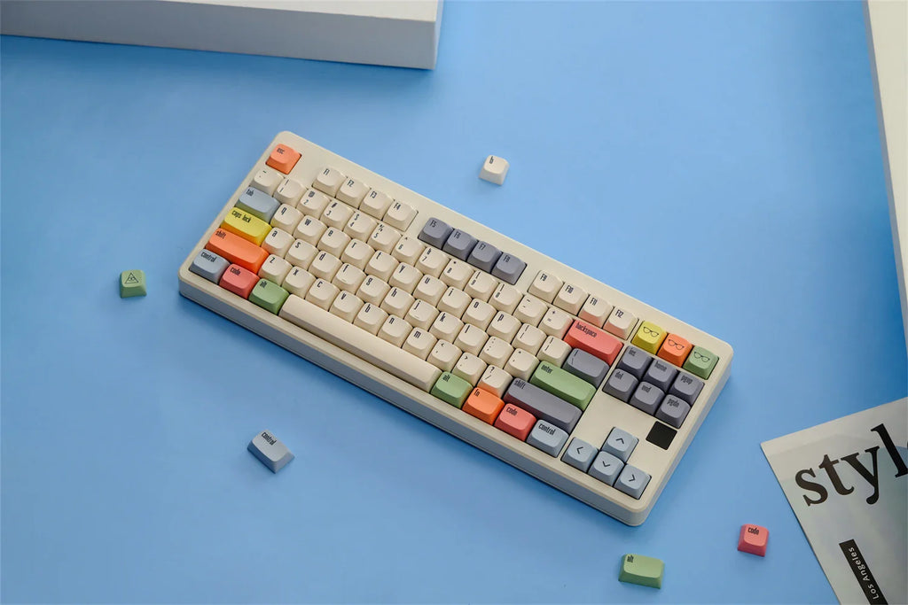 XDA PBT Keycaps Dye Sub Keycap For Mechanical Keyboard Gaming 75% Color Key Caps Wooting Minimalism Retro Custom DIY