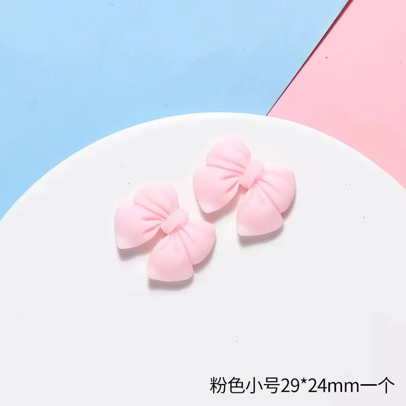 10pcs Colored Ribbon Resin Bow Nail Charm Parts 3D Nail Art Decoration Accessories Supplies for  DIY Manicure Design