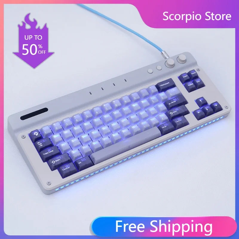 TAC T2 Keyboard Kit Wired Custom CNC Baked Enamel Electrophoresis 65% Configuration Ship Shell Structure PC Positioning Board